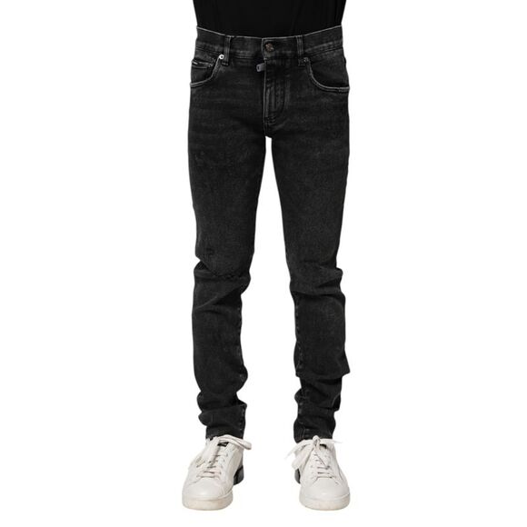 Dolce & Gabbana Black Cotton Skinny Men Denim Men's Jeans